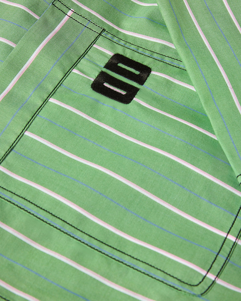 SLEEP ON IT PYJAMA SHIRT / GREEN STRIPED