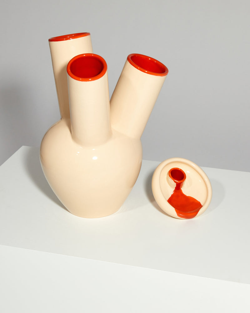 THIRD-EYE VASE DEEP AVORIO & ORANGE